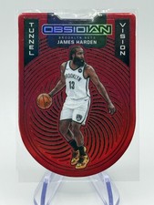 2020-21 Obsidian #6 James Harden Tunnel Vision Electric Etch Red Flood Die-Cut
