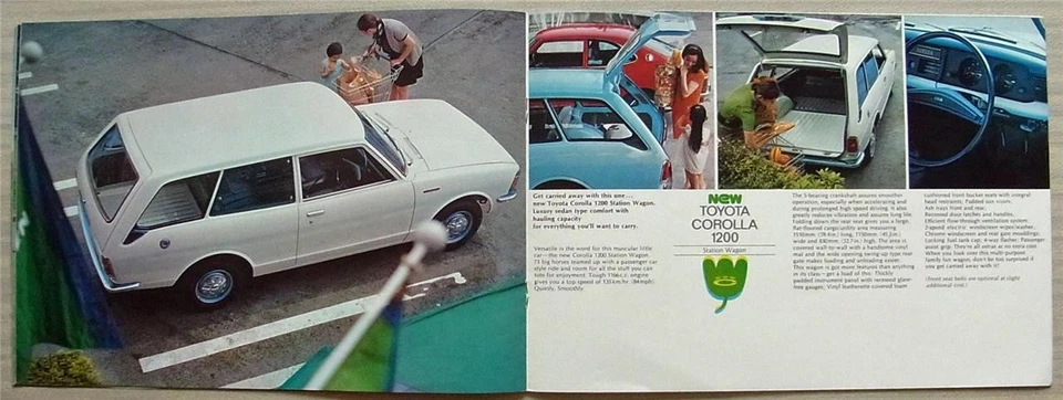 TOYOTA COROLLA 1200 Car Range Sales Brochure c1971-72 #77604 SEDAN Coupe SL - Image 4 of 4