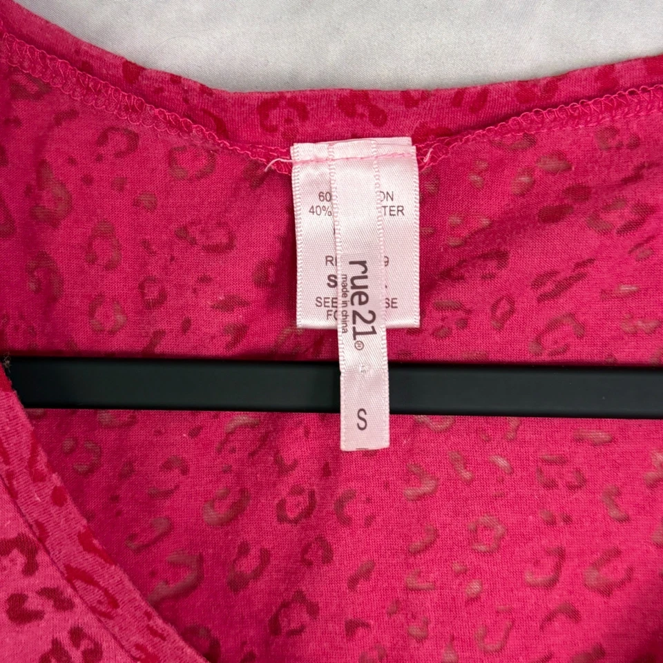 Top de colección y2k rosa leopardo burnout para mujer talla S indie fairy grunge club kid cyber Foto 3 de 4