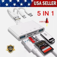 5-IN-3 Multi-Ports Reader USB 3.0 OTG Adapter SD Card Reader For iPhone/iPad/PC