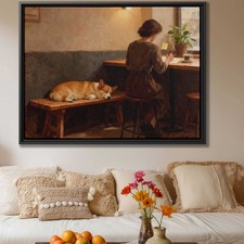 Corgi Dog Canvas Print Oil Painting Living Room Decor Animal Wall Art Artwork