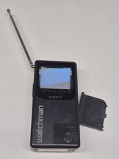VTG SONY WATCHMAN FD-230 FLAT BLACK AND WHITE TV. DC 6V BATTERY SUPPLY SIZE AA