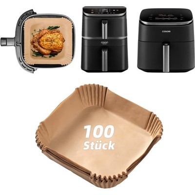 Airfryer Backpapier 100 Stück für Cosori Doppel-Stack Airfryer 10,8L BPA frei