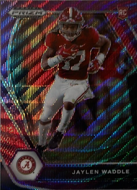 2021 Panini Prizm Draft Picks Collegiate #103 Jaylen Waddle Purple Wave