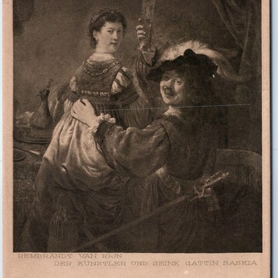 c1910s Dresden, Germany Rembrandt Painting Artist Wife Saskia Royal Gallery A359