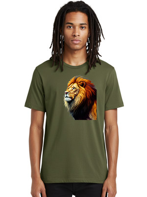 Lion-1 Mens Graphic Tee, 100% Cotton, Casual Summer Wear