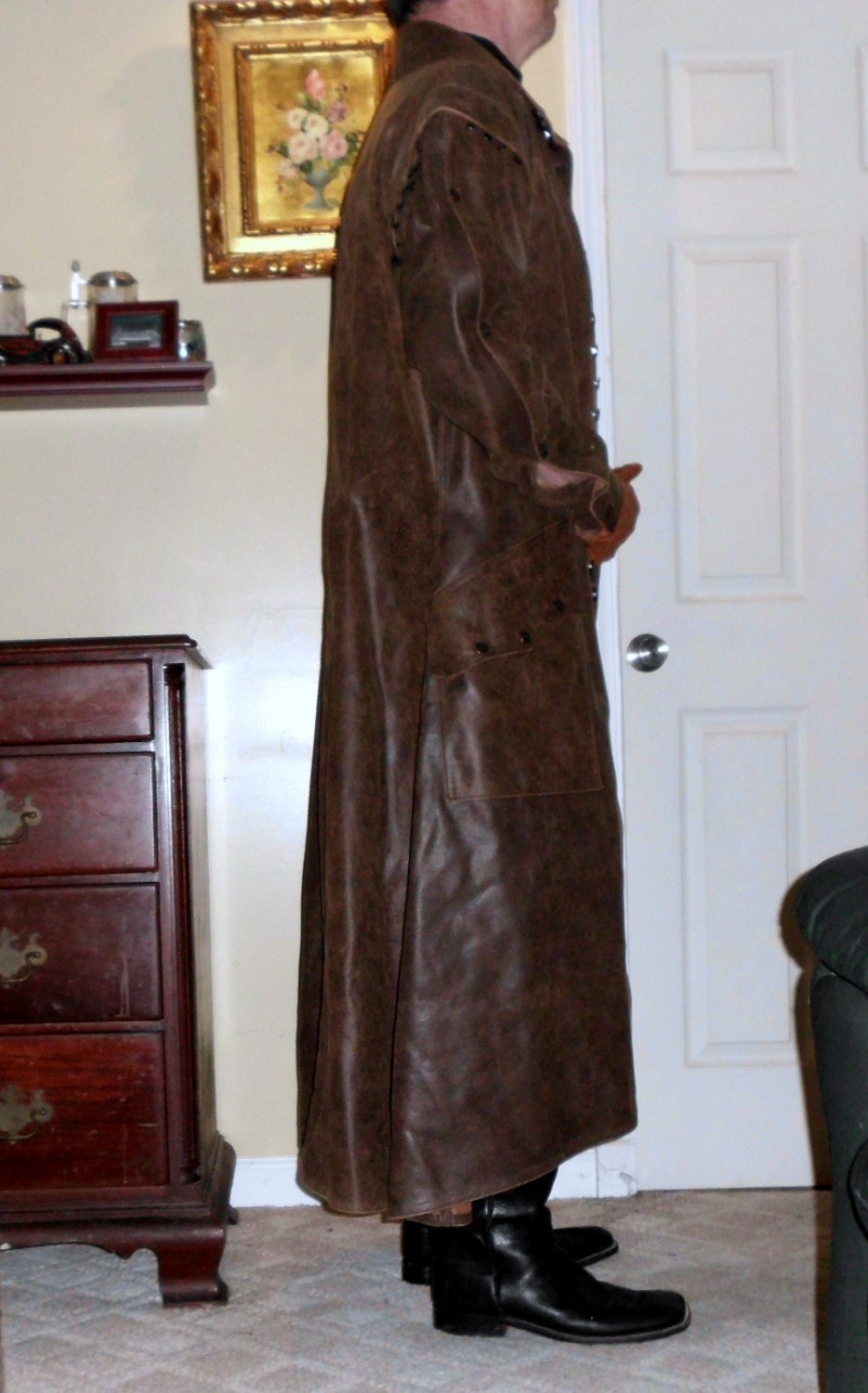 Ravenswood Brown Leather long Coat Size Large. LA… - image 12