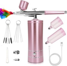 Airbrush Kit with Compressor, Rechargeable Cordless Non-Clogging High-Pressure
