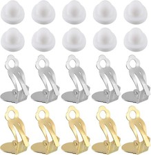 Clip-on Earring Converter with Silicon Earring Pads, 20Pcs - Clip-on Earring Fin
