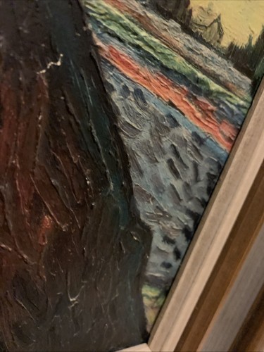 Vincent Van Gogh The Sower at Sunset Repo Painting 1950s Mid Century Era Framed - Picture 7 of 12