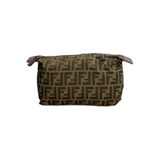 Fendi Zucca Monogram Pouch Beige Canvas Vintage Authentic