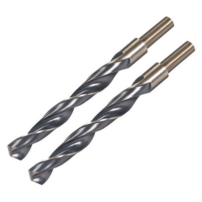 Reduced Stem Drill Tips Twists 14mm High Speed Steel with 14mm Stem 2pcs