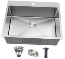 24x18 Inch Drop in Kitchen Sink, 9 Inch Deep 16 Gauge SUS304 Stainless Steel