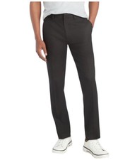 Kenneth Cole Mens Slim fit Dress Pants 30 / 30 Black Solid Stretch