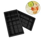 2 Pcs Food Grade Silicone Ice Cube Molds Easy Release Square Shape For Drinks