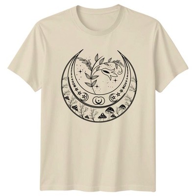 Mystischer Mond Zauberpilz Wald T-Shirt Himmlisch Boho Natur Spirituell