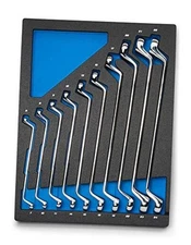  75-Degree Deep Offset Double Box End Wrench Set, 6 to 24 mm, Metric, 10-Piece 