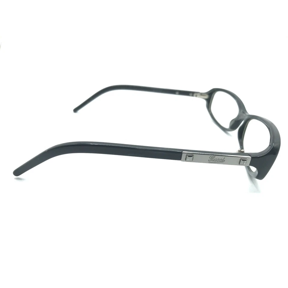 Monturas rectangulares Gucci vintage negras plateadas Italia diseñador mujeres Foto 4 de 4