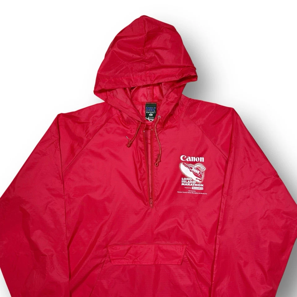 BNWT MV Sport 2003 Canon Long Island Marathon Red 1/4 Zip Waterproof Coat - Image 4 of 4