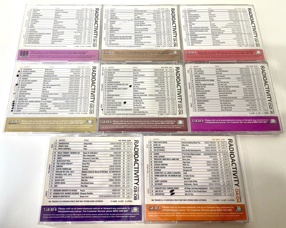 Radioactivity SBA Music Promo CD Lot x8 Rare DJ Only Top 40 Hits Compilations - Image 2 of 4