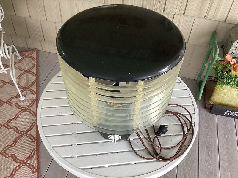 MCM Welch Air Flight Circulator Circular Floor Fan Bakelite Lucite Nice Works