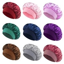 Silk Satin Bonnet Sleep Cap Hair Wrap for Long Hair Shower Night Cap