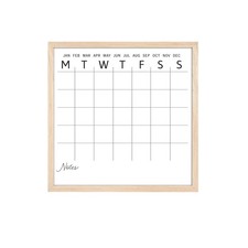 MCS Dry Erase Calander 24x24 Natural Framed Monthly Calendar for The Wall, Stay