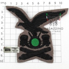 Fregio Alpini Artiglieria ricamato nero su panno verde per Cappello ALPINO (70)