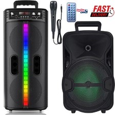 Portable 6000W Bluetooth Speaker Sub Woofer Heavy Bass Sound System Party  Mic