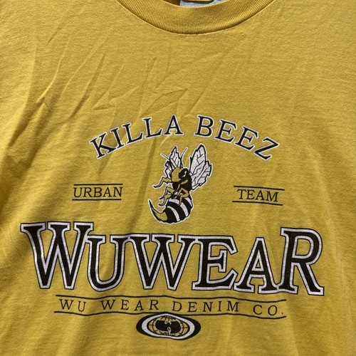 Vintage 90’s Wu Tang Clan Killa Beez Wu Wear Yellow Short Sleeve T-Shirt Men’s L - Picture 2 of 10