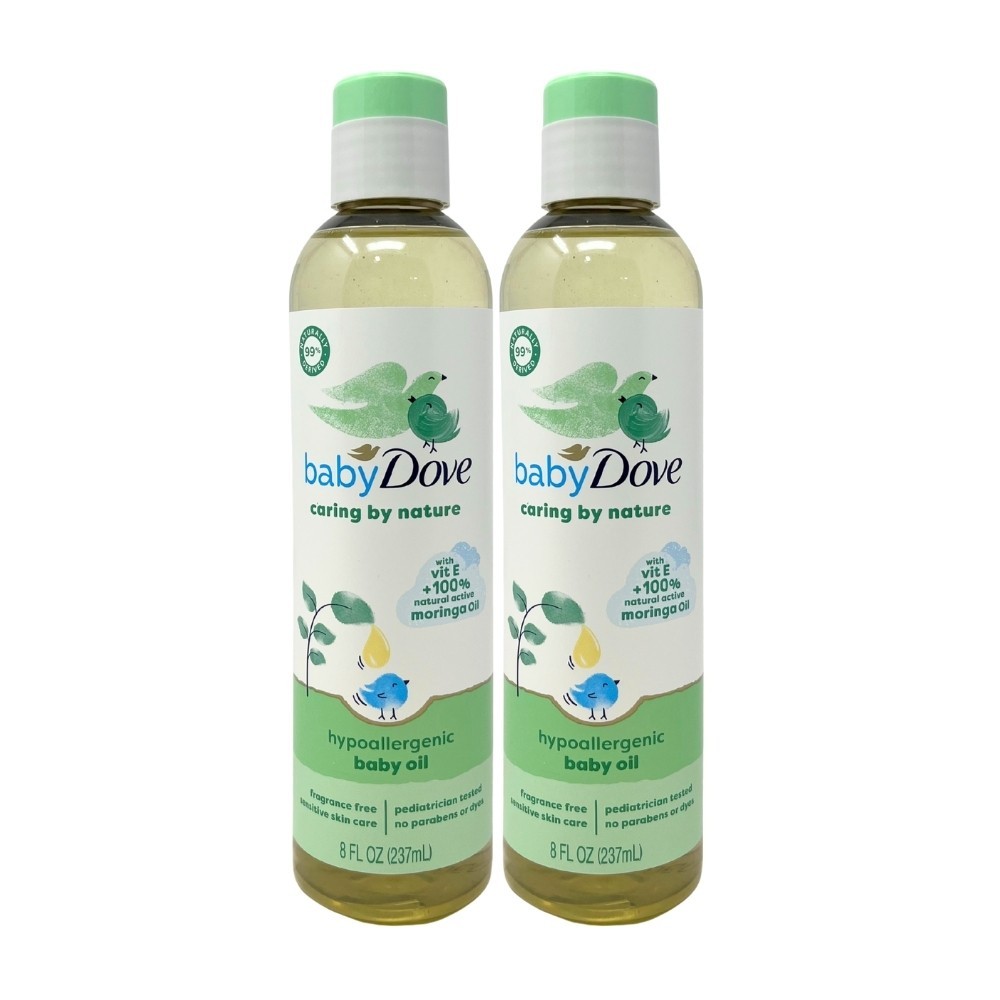 2 Pack - Baby Dove Caring by Nature Hypoallergenic Baby Oil, 8oz