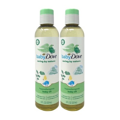 2 Pack - Baby Dove Caring by Nature Hypoallergenic Baby Oil, 8oz
