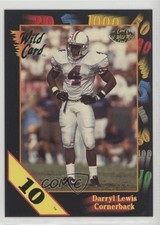 1991 Wild Card Draft 10 Stripe Darryll Lewis Darryl Lewis #30 Rookie RC t1z. rookie card picture
