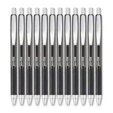 Pen+Gear Retractable Gel Ink Pens,  Medium point, 0.7mm, Black Ink, 12 Count