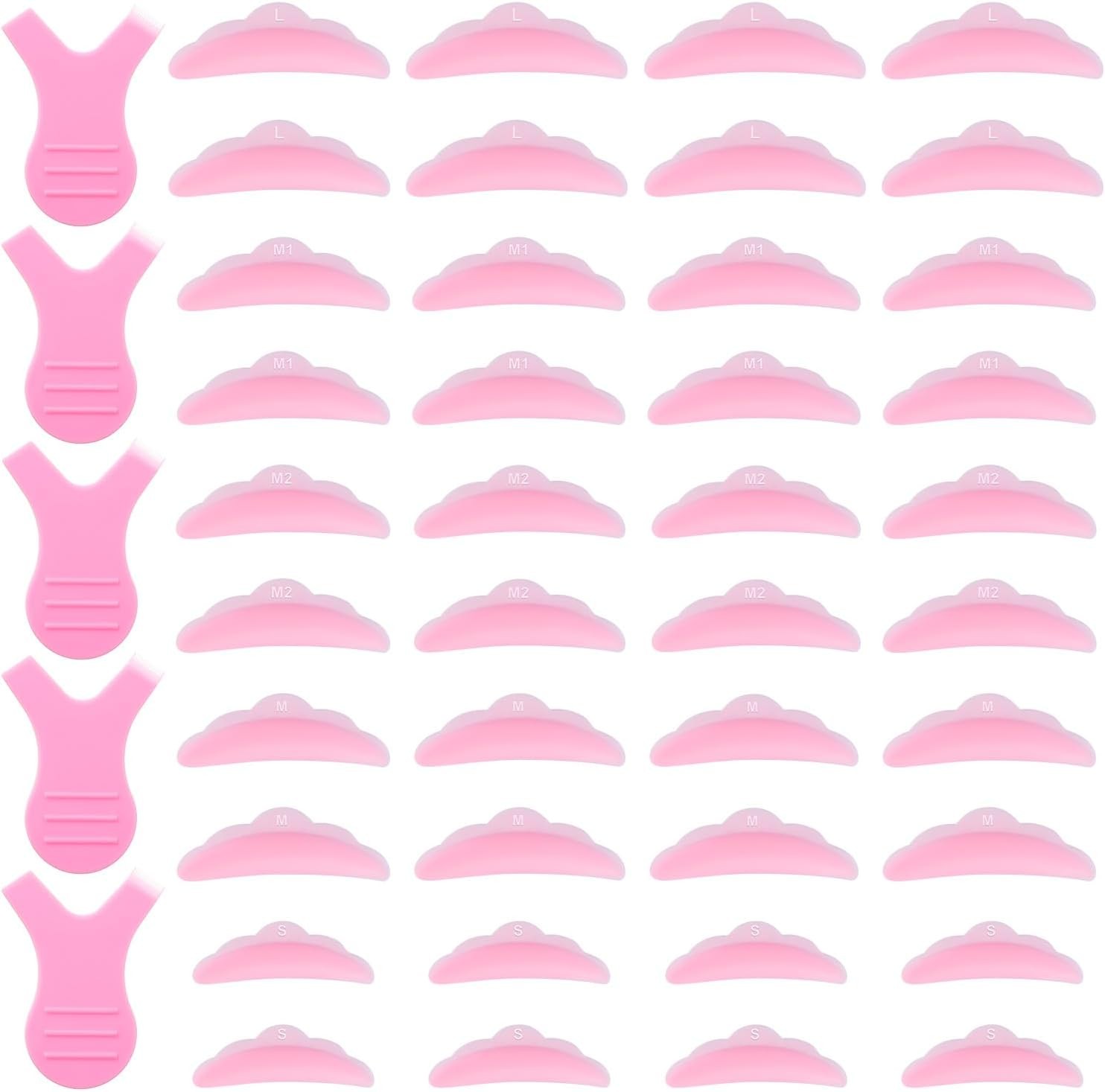 45Pcs Lash Lift Rods, Silicone Lash Lift Pads Eyelash Shields for Perm Curls Ki