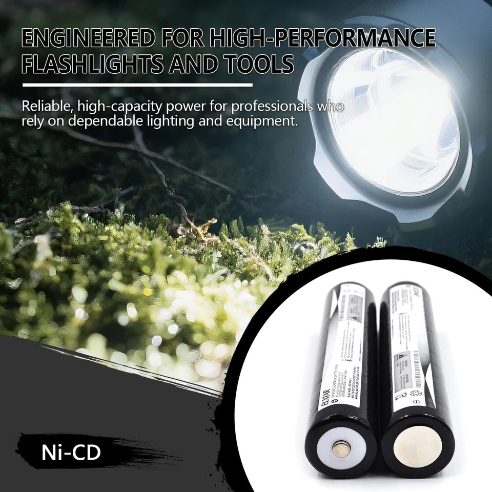 Paquete de 2 baterías recargables de 6V 2500mAh Ni-CD para aventuras de linterna al aire libre Foto 4 de 4