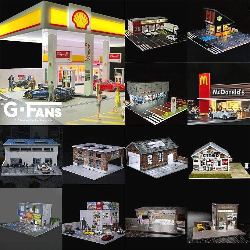 1/64 Diorama Garage Scene LED Lighting Diecast Model Car Display Case Model AU - image 2 of 4