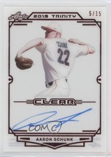 2019 Leaf Trinity Clear Auto Red 5/15 Aaron Schunk #CA-AS1 Auto 03j5