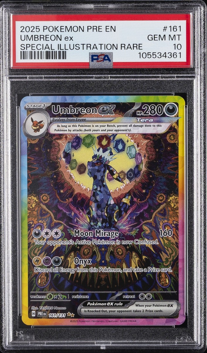 2025 POKEMON PRE EN-PRISMATIC EVOLUTIONS #161 UMBREON EX PSA