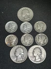 3 Wash Qtrs 1932, 1936D, 1936S & Six Nice Merc Dimes ASW wgt .9762 Silver