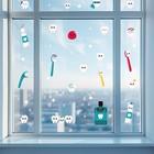 Fensterbilder Zähne 3xDinA4 Fensterfolie Aufkleber Bad Kinderzimmer Y076-11