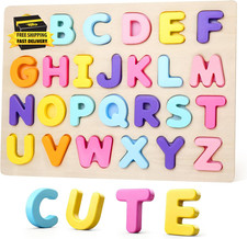 Alphabet Puzzles Wooden for Toddlers, ABC Learning Toys for Kids, Preschool Educ