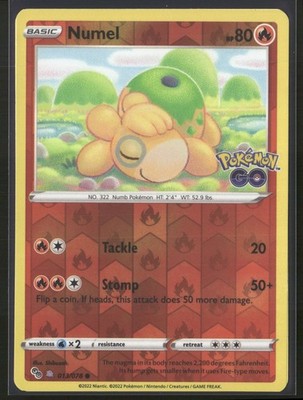Numel (Peelable Ditto) Reverse Holo Common Pokemon GO 013/078 NM
