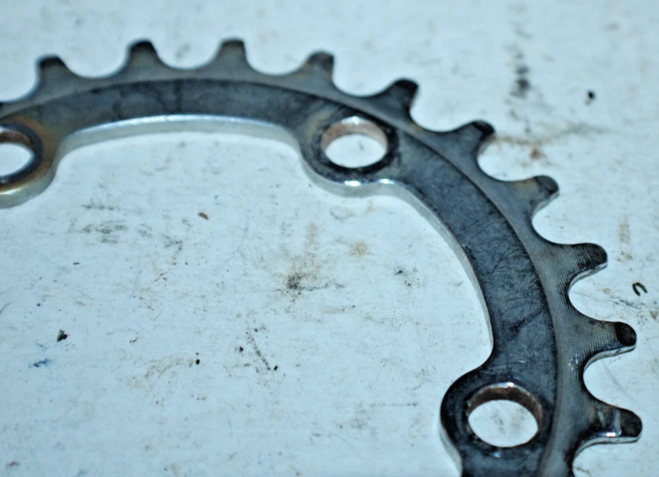 Anillo de cadena de bicicleta de acero plateado 5 pernos 26h dientes 78BCD carretera grava envío rápido a EE. UU. Foto 3 de 4