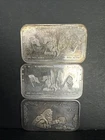 Lot of 3 Vintage 0.999 Fine Silver 1 oz Art Bars