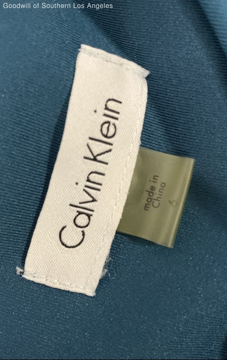 Calvin Klein Women's Teal Dress - Size 6 thumbnail 4
