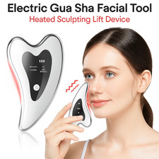Heated Gua Sha Facial Massager   Electric Face Lift  Sculpting Beauty Tool