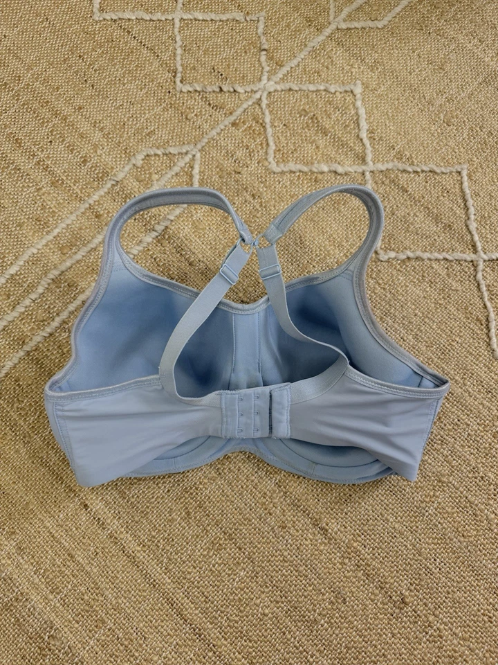 PANACHE Sport 32F Style 5021 Underwire Fitness Running Racerback Blue Gym Bra - Image 2 of 4