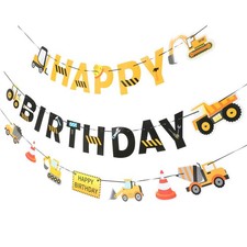  2 Pcs Construction Birthday Party Decrations Hanging Decorations