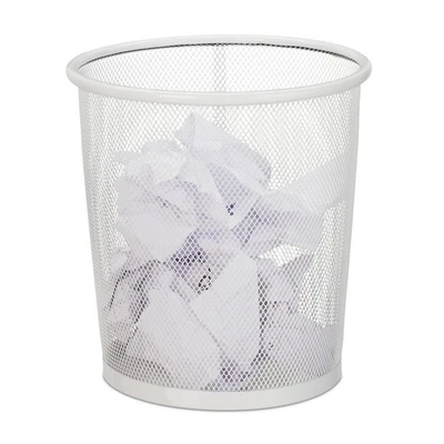 Corbeille papier Poubelle design 8 litres 340 g Corbeille métal Corbeille ronde - Photo 1/4